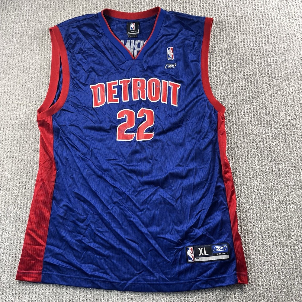 Reebok Detroit Pistons Tayshaun Prince Jersey #22 NBA Basketball Blue Men’s XL